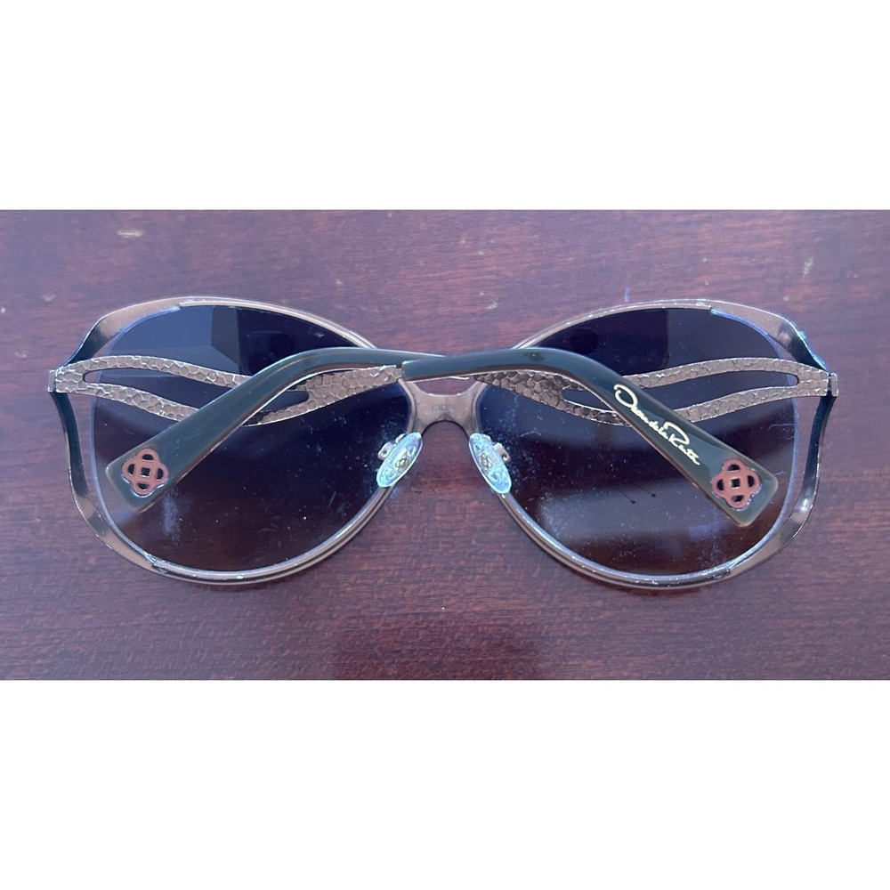 Oscar de la Renta Sunglasses Titanium 61-14-125 Bronze Good Glam Luxe Vintage